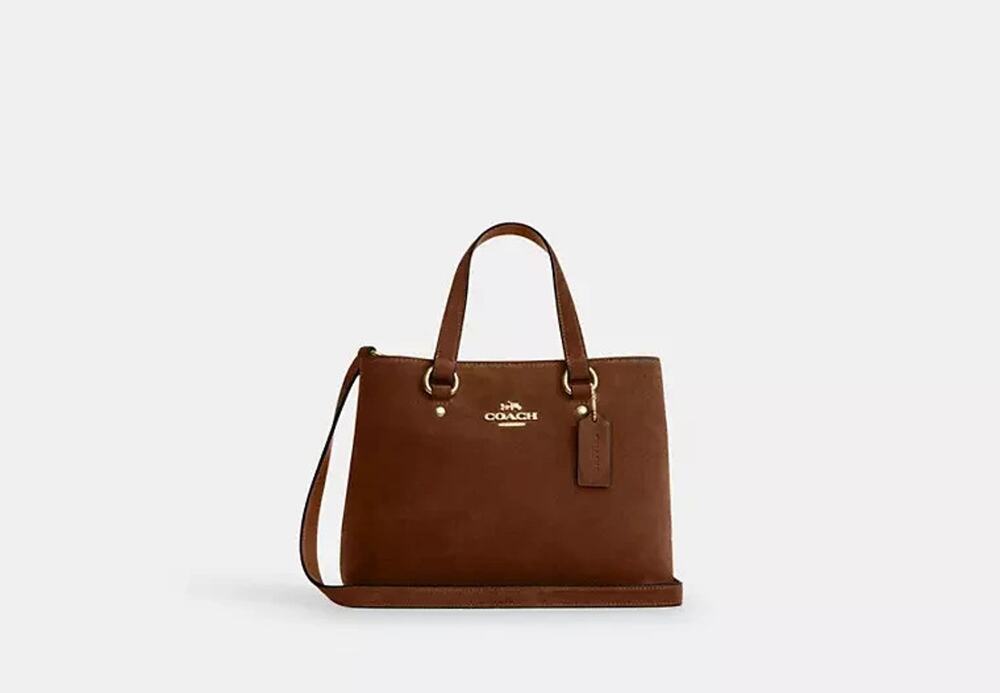 NWT B11-003 Coach Station Carryall Bag CET30 suede/Gold/Warm Brown